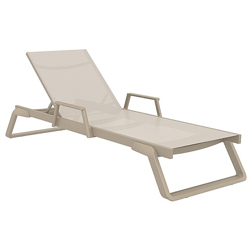 TROPIC ΞΑΠΛΩΣΤΡΑ ΜΕ ΜΠΡΑΤΣΑ TAUPE/TAUPE ΑΛΟΥΜ-ΠΟΛ/ΝΙΟΥ,Ξαπλώστρες,Έπιπλα κήπου