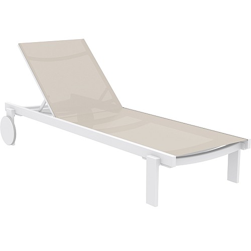 CASABLANCA ΞΑΠΛΩΣΤΡΑ WHITE/TAUPE ΑΛΟΥΜ-ΠΟΛ/ΝΙΟΥ,Ξαπλώστρες,Έπιπλα κήπου