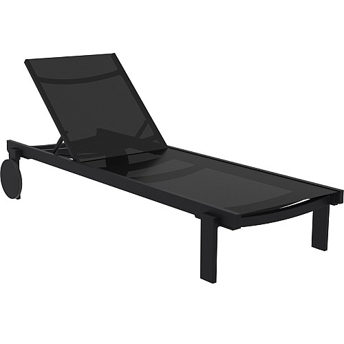CASABLANCA ΞΑΠΛΩΣΤΡΑ BLACK/BLACK ΑΛΟΥΜ-ΠΟΛ/ΝΙΟΥ,Ξαπλώστρες,Έπιπλα κήπου
