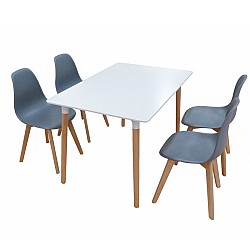 Σετ Τραπεζαρίας Loft Plus Grey Randy 5τμχ 120Χ80X72εκ. Σετ Τραπεζαρίας Loft Plus Grey Randy 5τμχ 120Χ80X72εκ.
