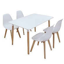 Σετ Τραπεζαρίας Loft Plus White Randy 5τμχ 120Χ80X72εκ.  Σετ Τραπεζαρίας Loft Plus White Randy 5τμχ 120Χ80X72εκ.