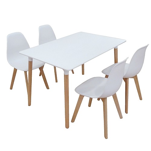Σετ Τραπεζαρίας Loft Plus White Randy 5τμχ 120Χ80X72εκ. Σετ Τραπεζαρίας Loft Plus White Randy 5τμχ 120Χ80X72εκ.,Έπιπλα εσωτερικού χώρου > Σετ τραπεζαρίες,Έπιπλα εσωτερικού χώρου