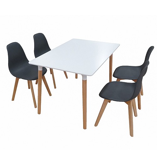 Σετ Τραπεζαρίας Loft Plus Black Randy 5τμχ 120Χ80X72εκ.,Έπιπλα εσωτερικού χώρου > Σετ τραπεζαρίες,Έπιπλα εσωτερικού χώρου