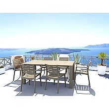 Σετ Τραπεζαρίας 7τμχ Vegas Artemis Taupe 100X180/220Χ75εκ.  Σετ Τραπεζαρίας 7τμχ Vegas Artemis Taupe 100X180/220Χ75εκ.