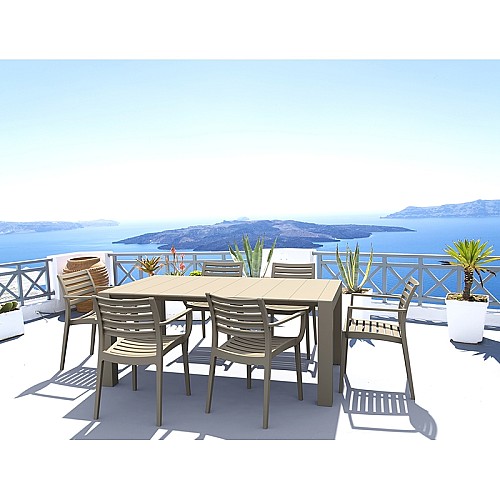 Σετ Τραπεζαρίας 7τμχ Vegas Artemis Taupe 100X180/220Χ75εκ. Σετ Τραπεζαρίας 7τμχ Vegas Artemis Taupe 100X180/220Χ75εκ.,Έπιπλα κήπου > Σετ τραπεζαρίες κήπου