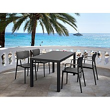 Σετ Τραπεζαρίας 5τμχ Ares Loft Black 140Χ80Χ75εκ.  Σετ Τραπεζαρίας 5τμχ Ares Loft Black 140Χ80Χ75εκ.