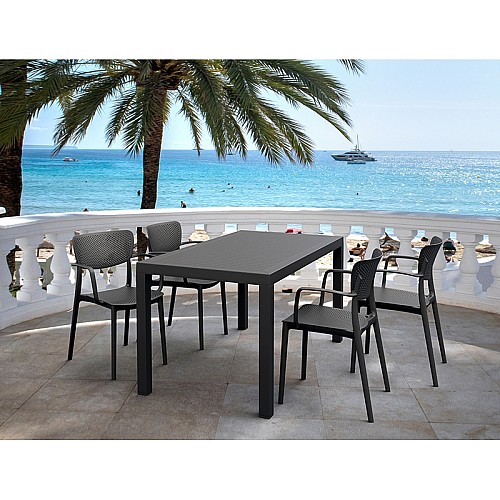 Σετ Τραπεζαρίας 5τμχ Ares Loft Black 140Χ80Χ75εκ. Σετ Τραπεζαρίας 5τμχ Ares Loft Black 140Χ80Χ75εκ.,Έπιπλα κήπου > Σετ τραπεζαρίες κήπου