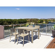 Σετ Τραπεζαρίας 5τμχ Ares Loft Taupe 140Χ80Χ75εκ.  Σετ Τραπεζαρίας 5τμχ Ares Loft Taupe 140Χ80Χ75εκ.