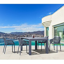 Σετ Τραπεζαρίας 5τμχ Vegas Air XL Dark Grey 100X100/140Χ75εκ.  Σετ Τραπεζαρίας 5τμχ Vegas Air XL Dark Grey 100X100/140Χ75εκ.