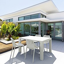 Σετ Τραπεζαρίας 5τμχ Vegas Air White 100X100/140Χ75εκ.  Σετ Τραπεζαρίας 5τμχ Vegas Air White 100X100/140Χ75εκ.