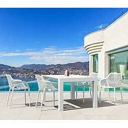 Σετ Τραπεζαρίας 5τμχ Vegas Air XL White 100X100/140Χ75εκ. Σετ Τραπεζαρίας 5τμχ Vegas Air XL White 100X100/140Χ75εκ.