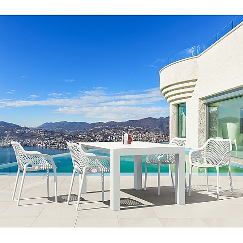 Σετ Τραπεζαρίας 5τμχ Vegas Air XL White 100X100/140Χ75εκ. Σετ Τραπεζαρίας 5τμχ Vegas Air XL White 100X100/140Χ75εκ.,Έπιπλα κήπου > Σετ τραπεζαρίες κήπου