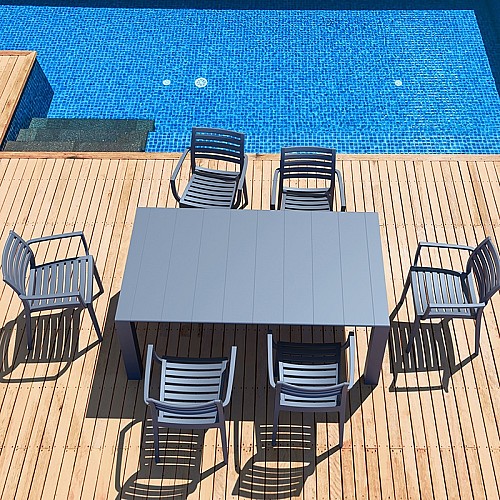 Σετ Τραπεζαρίας 7τμχ Vegas Artemis Dark Grey 100X180/220Χ75εκ. Σετ Τραπεζαρίας 7τμχ Vegas Artemis Dark Grey 100X180/220Χ75εκ.,Έπιπλα κήπου > Σετ τραπεζαρίες κήπου