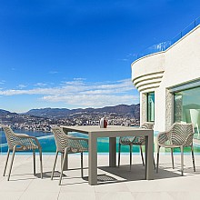 Σετ Τραπεζαρίας 5τμχ Vegas Air XL Taupe 100X100/140Χ75εκ.  Σετ Τραπεζαρίας 5τμχ Vegas Air XL Taupe 100X100/140Χ75εκ.