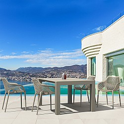 Σετ Τραπεζαρίας 5τμχ Vegas Air XL Taupe 100X100/140Χ75εκ. Σετ Τραπεζαρίας 5τμχ Vegas Air XL Taupe 100X100/140Χ75εκ.