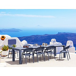 Σετ Τραπεζαρίας 9τμχ Vegas Sunset Dark Grey 100X260/300Χ75εκ. Σετ Τραπεζαρίας 9τμχ Vegas Sunset Dark Grey 100X260/300Χ75εκ.