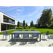 Σετ Τραπεζαρίας 9τμχ Vegas Air Dark Grey 100X260/300Χ75εκ.  Σετ Τραπεζαρίας 9τμχ Vegas Air Dark Grey 100X260/300Χ75εκ.