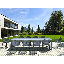 Σετ Τραπεζαρίας 11τμχ Vegas Air XL Dark Grey 100X260/300Χ75εκ. Σετ Τραπεζαρίας 11τμχ Vegas Air XL Dark Grey 100X260/300Χ75εκ.