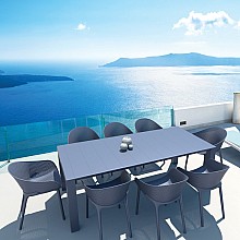 Σετ Τραπεζαρίας 9τμχ Vegas Sky Dark Grey 100X180/220Χ75εκ.  Σετ Τραπεζαρίας 9τμχ Vegas Sky Dark Grey 100X180/220Χ75εκ.