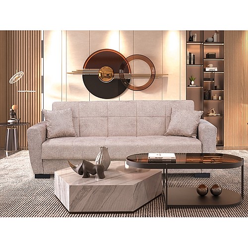 ANIMA LIGHT BROWN ΥΦΑΣΜΑ 3ΘΕΣΙΟΣ ΚΑΝΑΠΕΣ/ΚΡΕΒΑΤΙ ΜΕ ΑΠΟΘ.ΧΩΡΟ 210X80εκ.,Έπιπλα εσωτερικού χώρου > Καναπέδες - Κρεβάτι,Έπιπλα εσωτερικού χώρου