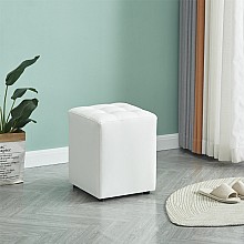 CUBE WHITE PU ΣΚΑΜΠΟ 35X35X42εκ.  CUBE WHITE PU ΣΚΑΜΠΟ 35X35X42εκ.