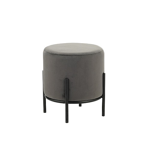 BELLA/R ΣΚΑΜΠΟ GREY VELVET ΥΦΑΣΜΑ Φ.35Χ38εκ.,Έπιπλα εσωτερικού χώρου > Σκαμπώ μπαρ,Έπιπλα εσωτερικού χώρου