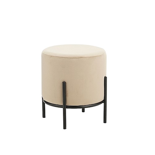 BELLA/R ΣΚΑΜΠΟ BEIGE VELVET ΥΦΑΣΜΑ Φ.35Χ38εκ.,Έπιπλα εσωτερικού χώρου > Σκαμπώ μπαρ,Έπιπλα εσωτερικού χώρου