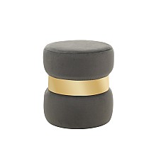 LINDA/R ΣΚΑΜΠΟ GREY VELVET ΥΦΑΣΜΑ Φ.37Χ43εκ. 