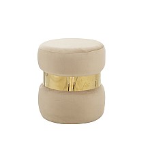 LINDA/R ΣΚΑΜΠΟ BEIGE VELVET ΥΦΑΣΜΑ Φ.37Χ43εκ. 