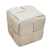 LINE ΣΚΑΜΠΟ CREAM ΥΦΑΣΜΑ 40X40X40εκ.  LINE ΣΚΑΜΠΟ CREAM ΥΦΑΣΜΑ 40X40X40εκ.