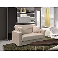 ROVER LIGHT BROWN ΥΦΑΣΜΑ 2ΘΕΣΙΟΣ ΚΑΝΑΠΕΣ/ΚΡΕΒΑΤΙ ΜΕ ΑΠΟΘ.ΧΩΡΟ 150Χ80εκ. 