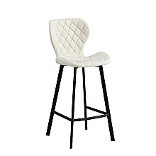 Σκαμπό Μπάρ 2τμχ Martin 73εκ. Off White Ύφασμα 45x49x73-106εκ. 