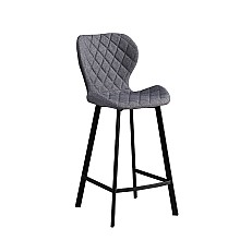 Σκαμπό Μπάρ 2τμχ Martin 66εκ. Γκρί Ύφασμα 45x49x66-98εκ. 
