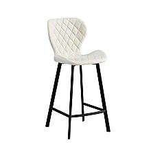 Σκαμπό Μπάρ 2τμχ Martin 66εκ. Off White Ύφασμα 45x49x66-98εκ. 
