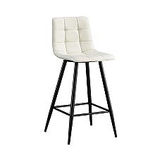 Σκαμπό Μπάρ 4τμχ Nora Off White Ύφασμα 47x49x72-104εκ. 