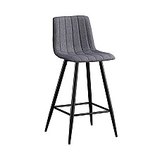 Σκαμπό Μπάρ 4τμχ Nero Γκρί Ύφασμα 47x49x72-104εκ. 