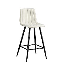 Σκαμπό Μπάρ 4τμχ Nero Off White Ύφασμα 47x49x72-104εκ. 