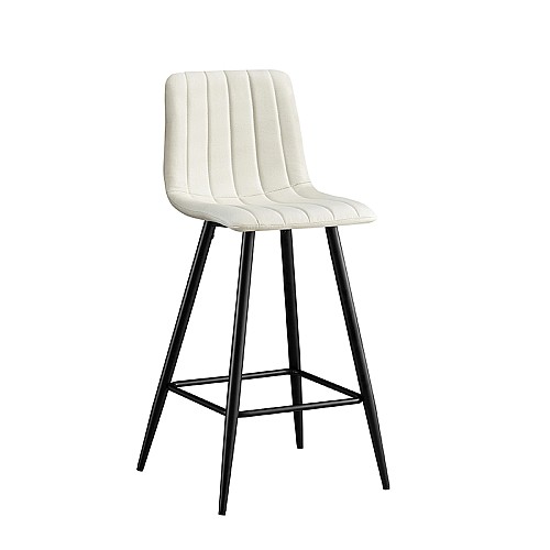Σκαμπό Μπάρ 4τμχ Nero Off White Ύφασμα 41x46x73/100εκ.,Έπιπλα εσωτερικού χώρου > Σκαμπώ μπαρ,Έπιπλα εσωτερικού χώρου