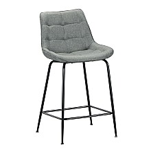 Σκαμπό Μπάρ 4τμχ Ermina Grey Ύφασμα 49x49x62-94εκ. 
