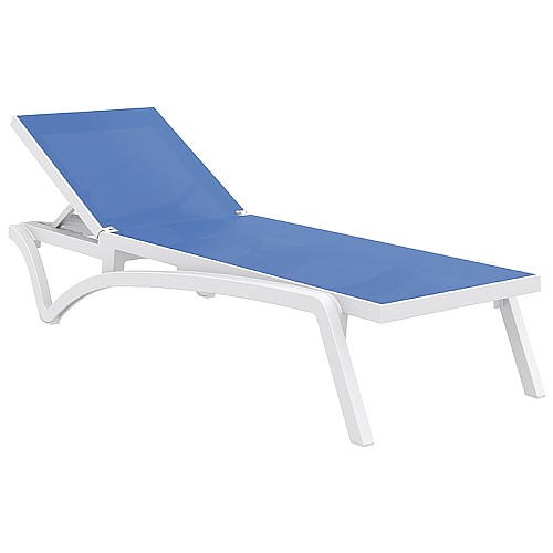 PACIFIC ΞΑΠΛΩΣΤΡΑ WHITE/BLUE ΠΟΛ/ΝΙΟΥ,Ξαπλώστρες,Έπιπλα κήπου