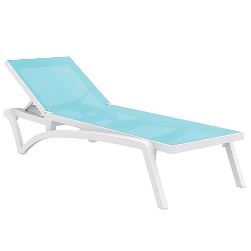 PACIFIC ΞΑΠΛΩΣΤΡΑ WHITE/TURQUOISE ΠΟΛ/ΝΙΟΥ,Ξαπλώστρες,Έπιπλα κήπου