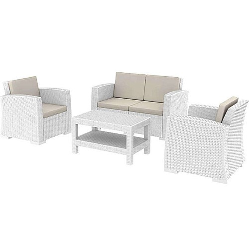 MONACO WHITE ΣΕΤ 2ΘΕΣΙΟΥ ΚΑΝΑΠΕ ΜΕ ΜΑΞ. ΠΟΛ/ΝΙΟΥ MONACO WHITE ΣΕΤ 2ΘΕΣΙΟΥ ΚΑΝΑΠΕ ΜΕ ΜΑΞ. ΠΟΛ/ΝΙΟΥ,Έπιπλα κήπου > Τραπέζια κήπου,Έπιπλα κήπου