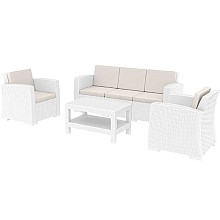 MONACO WHITE ΣΕΤ 3ΘΕΣΙΟΥ ΚΑΝΑΠΕ ΜΕ ΜΑΞ. ΠΟΛ/ΝΙΟΥ  MONACO WHITE ΣΕΤ 3ΘΕΣΙΟΥ ΚΑΝΑΠΕ ΜΕ ΜΑΞ. ΠΟΛ/ΝΙΟΥ