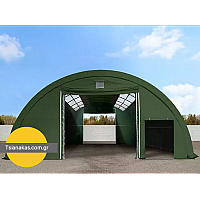 9.15m x 10m x 4.5m - Arched tarpaulin warehouse measuring 9.15m x 10m x 4.5m with tarpaulin weighing 2300g and skylights 