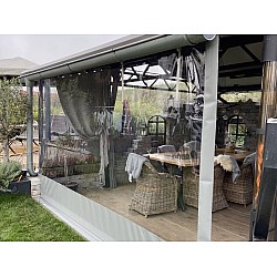 Clear tarpaulin roll up